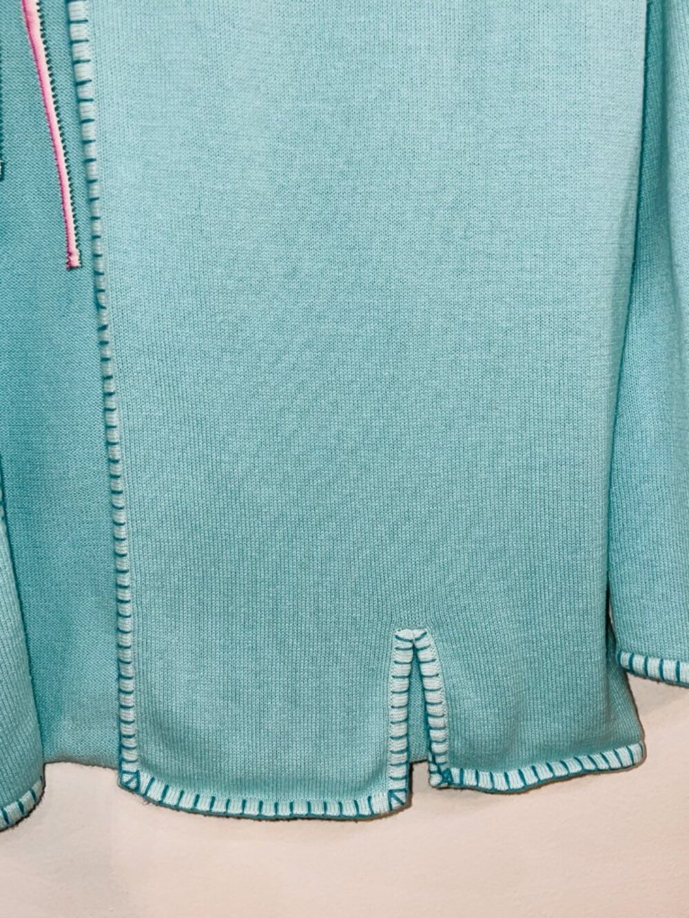 EUC Vintage 100% Cotton Embroidered Cardigan J Jill Robin Blue Medium - Picture 5 of 7